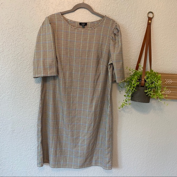 TACERA Shift Dress Plaid Puff Sleeve 1x - Picture 6 of 12